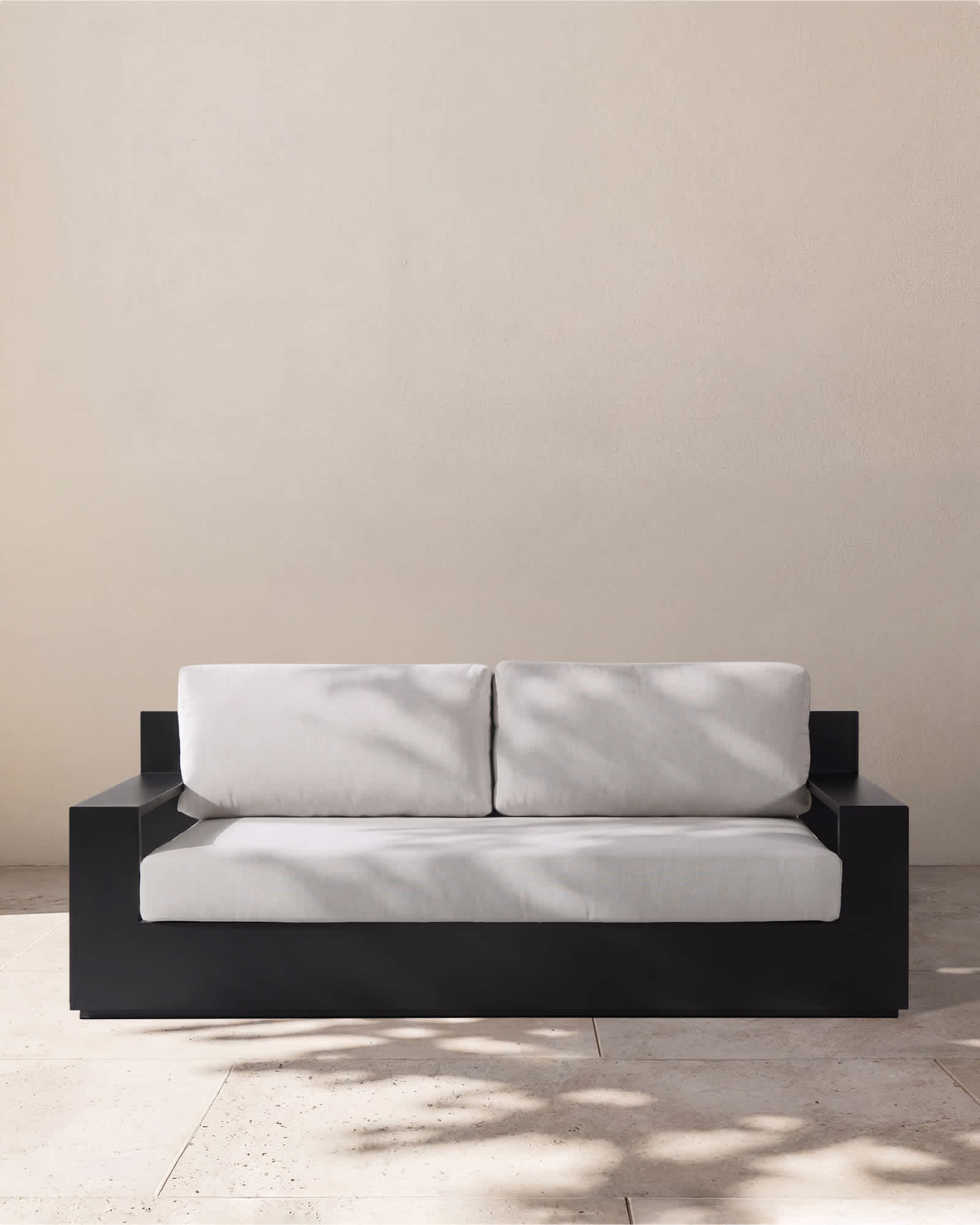 Dark Charcoal Powder-Coated Aluminum Outdoor Sofa