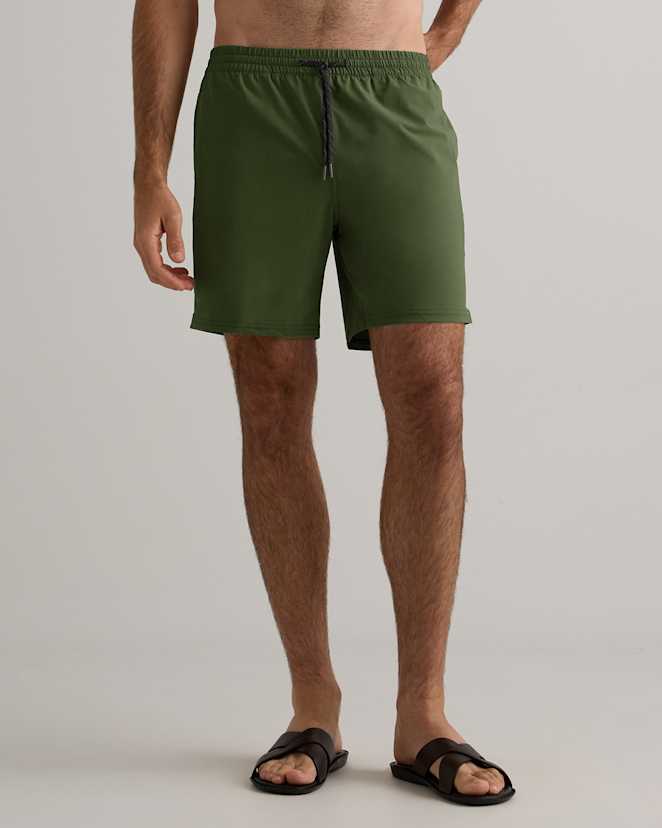 Olive Italian Swim Trunks - 7"