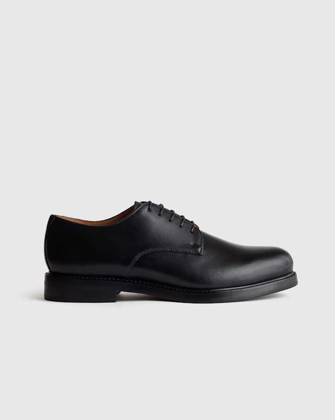 Black Calfskin Leather Derby