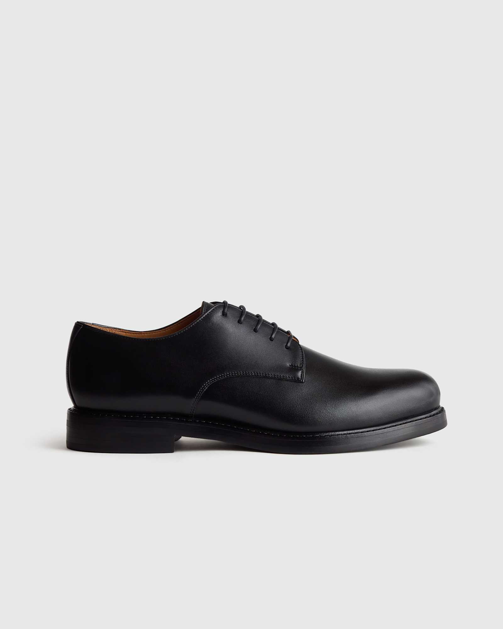 black Calfskin Leather Derby