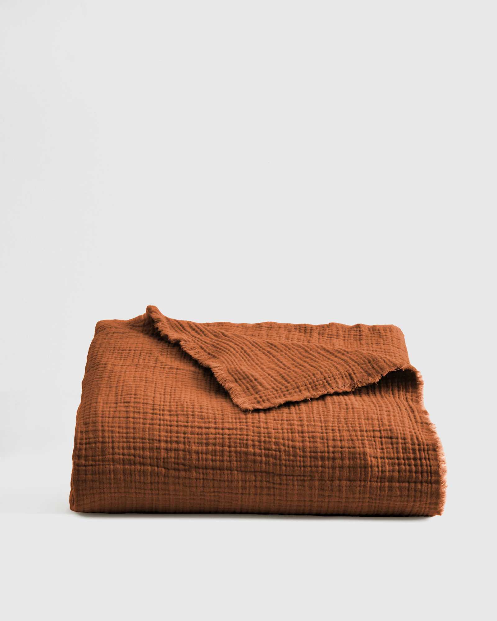 terracotta Organic Airy Gauze Throw