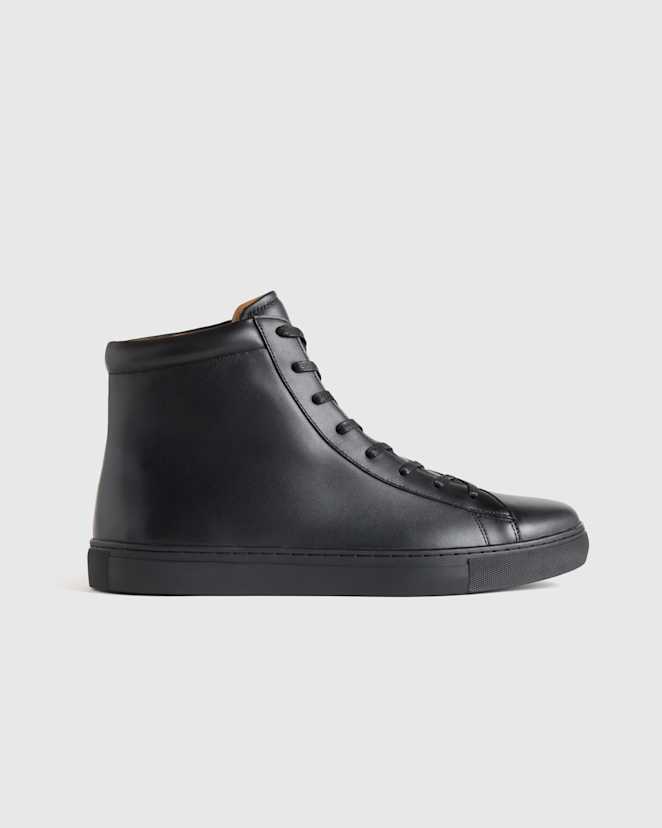 Black Baskets montantes de tous les jours en cuir italien