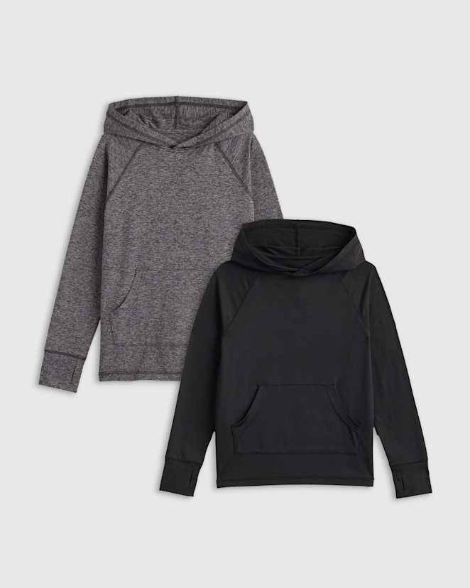 Charcoal Heather/Black Flowknit Active Pullover Hoodie 2-Pack