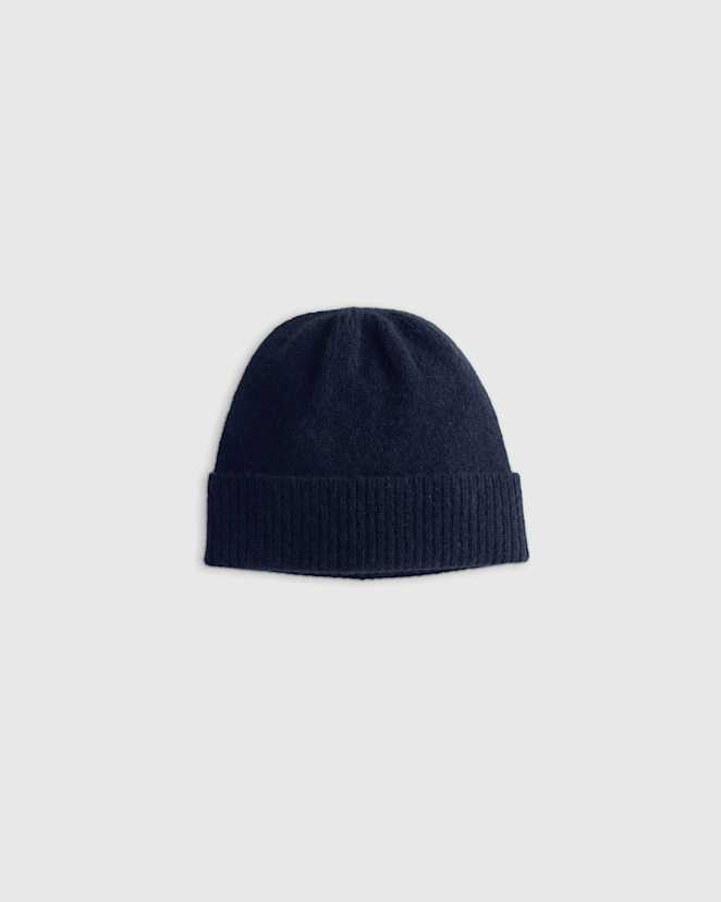 True Navy Washable Cashmere Beanie