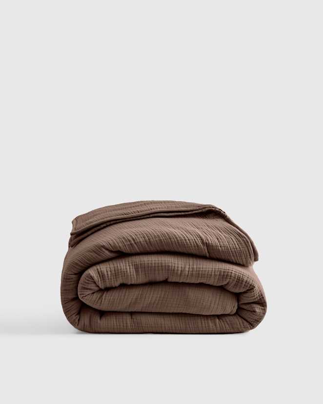 Chocolate Organic Airy Gauze Dream Quilt