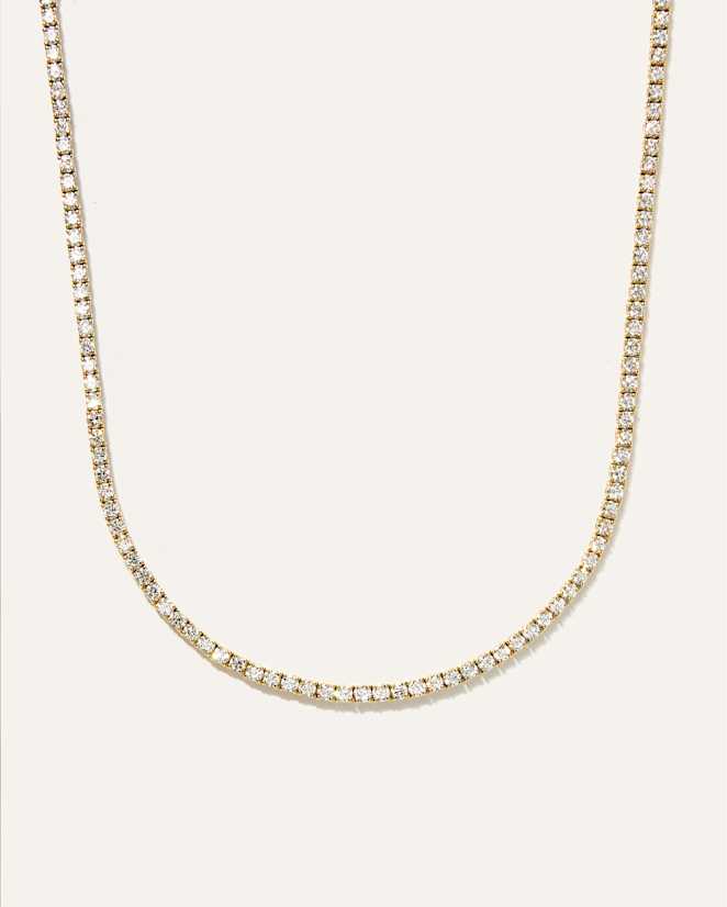 Yellow Gold 14K Gold Lab Grown Diamond Tennis Necklace - 5ctw