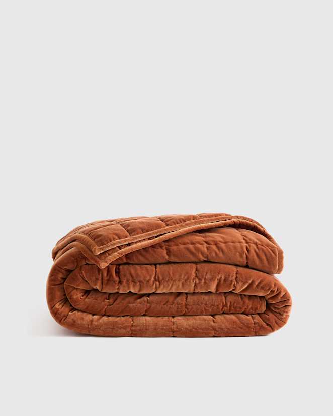 Terracotta Cotton Velvet Quilt