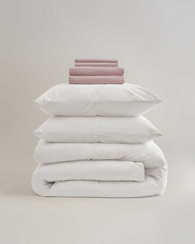 White Classic Organic Percale Deluxe Bedding Bundle