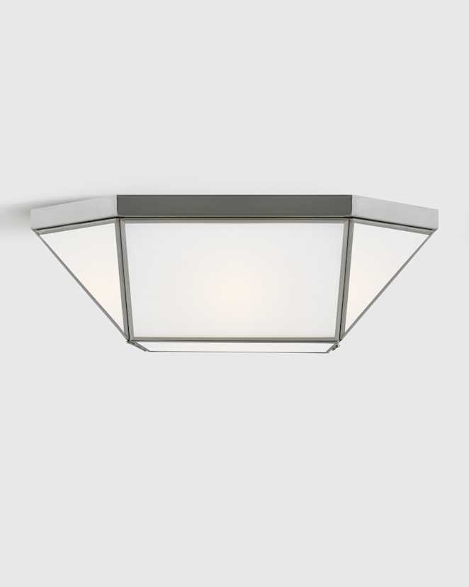 Silver Geometric Steel Flush Mount