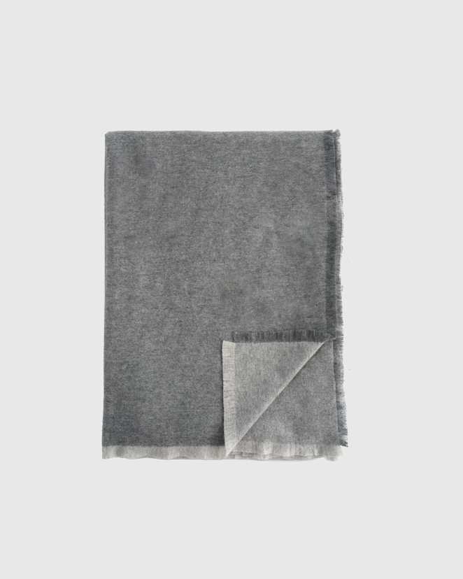 cashmere 4 Light Grey/Charcoal Cashmere Reversible Two Tone Throw
