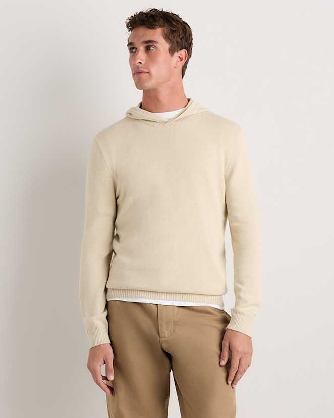 Natural Alpaca-Wool Hooded Sweater