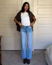 Bella Stretch Relaxed Straight Jeans Cool Blue Gabby Crays 4x5 THUMBNAIL