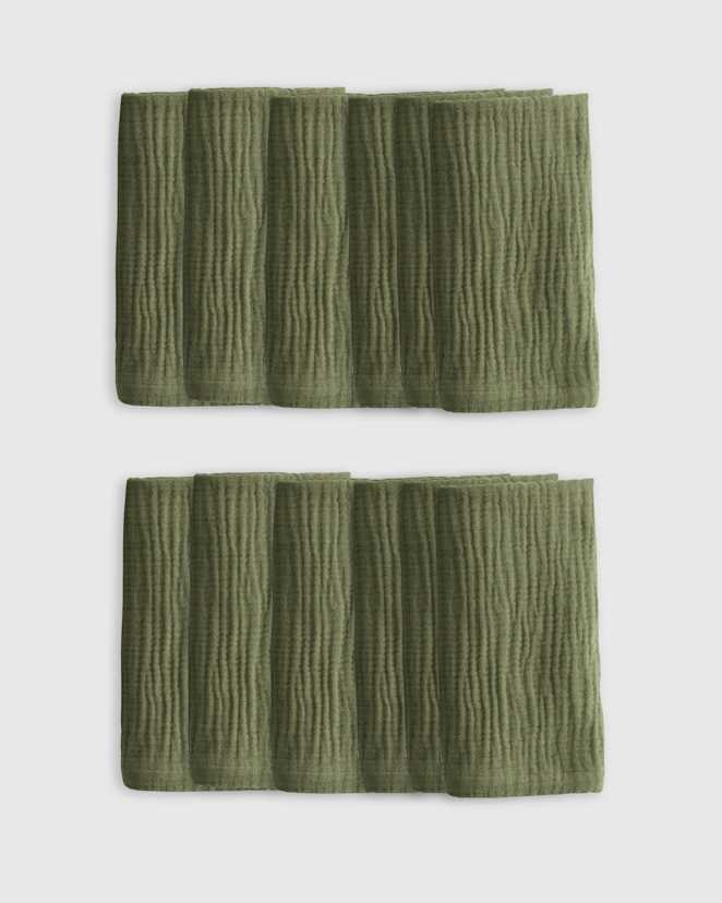 Olive Organic Airy Gauze Napkins (Set of 12)