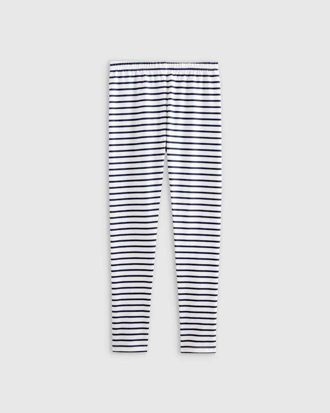 Navy Stripe Organic Cotton Leggings