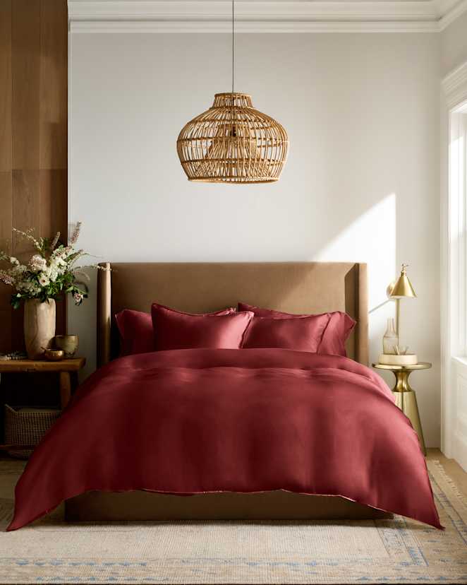 Burgundy Bamboo Deluxe Bedding Bundle