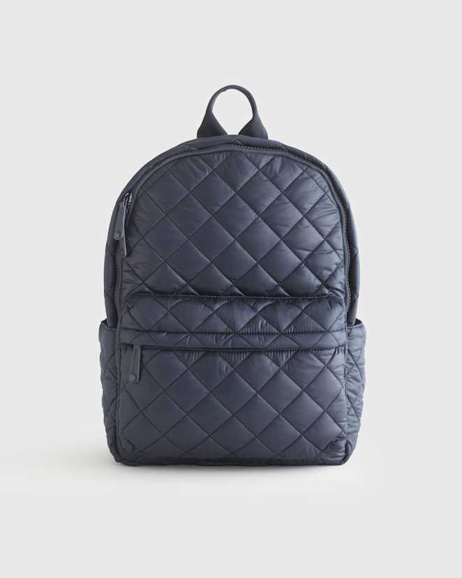 Navy Transit Quilted Commuter Backpack