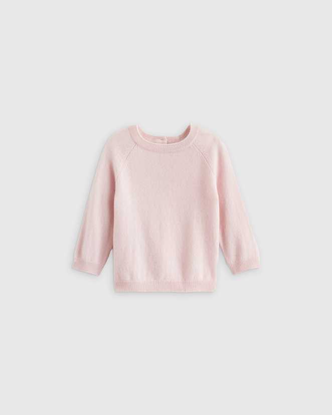 Minimal Pink Washable Cashmere Crewneck Sweater