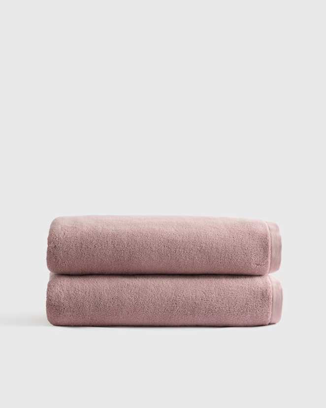 Dusty Mauve Plush Organic Turkish Cotton Bath Sheet (Set of 2)