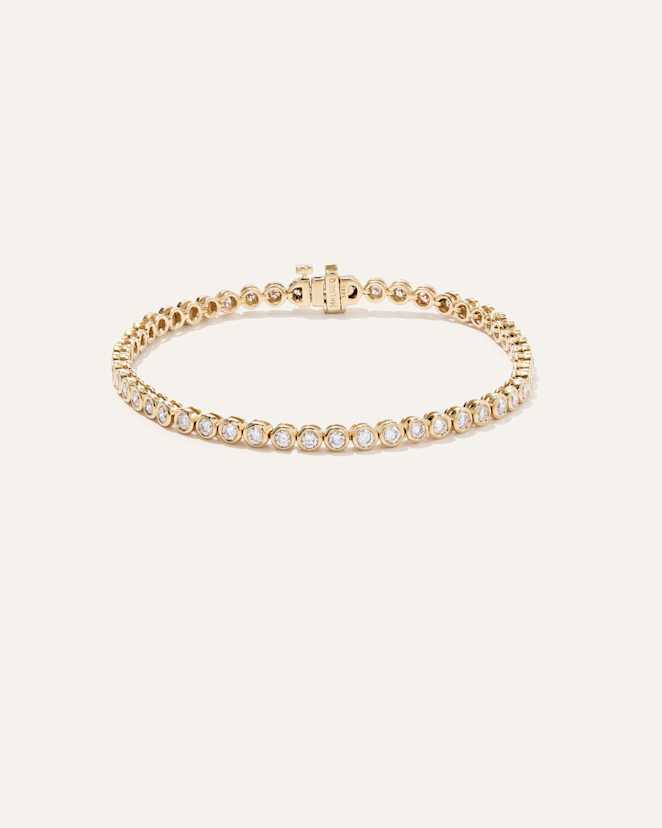 Yellow Gold 14K Gold Lab Grown Diamond Bezel Tennis Bracelet