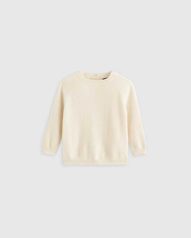 Ivory Washable Cashmere Crewneck Sweater
