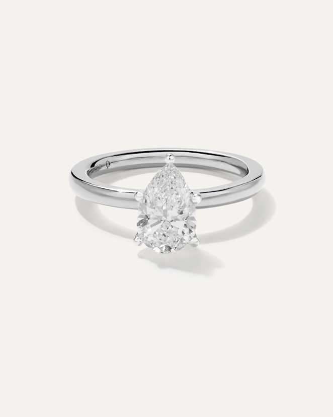Platinum Lab Grown Diamond Pear Comfort Fit Engagement Ring - 1.5ct