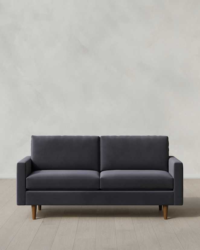Gunmetal Atlas Midcentury Sofa in Performance Velvet