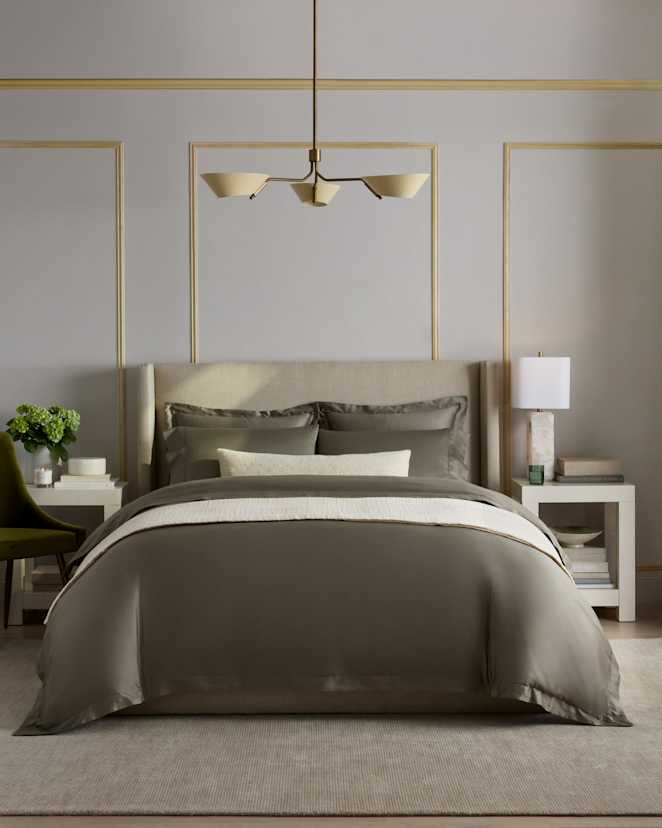 Dried Sage Signature Giza Cotton Sateen Deluxe Bedding Bundle