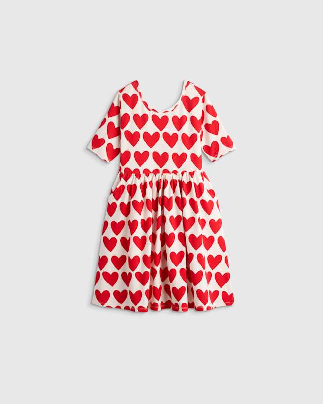 Red Hearts Organic Cotton Skater Dress