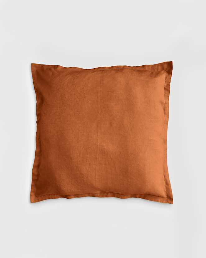 Terracotta European Linen Euro Sham