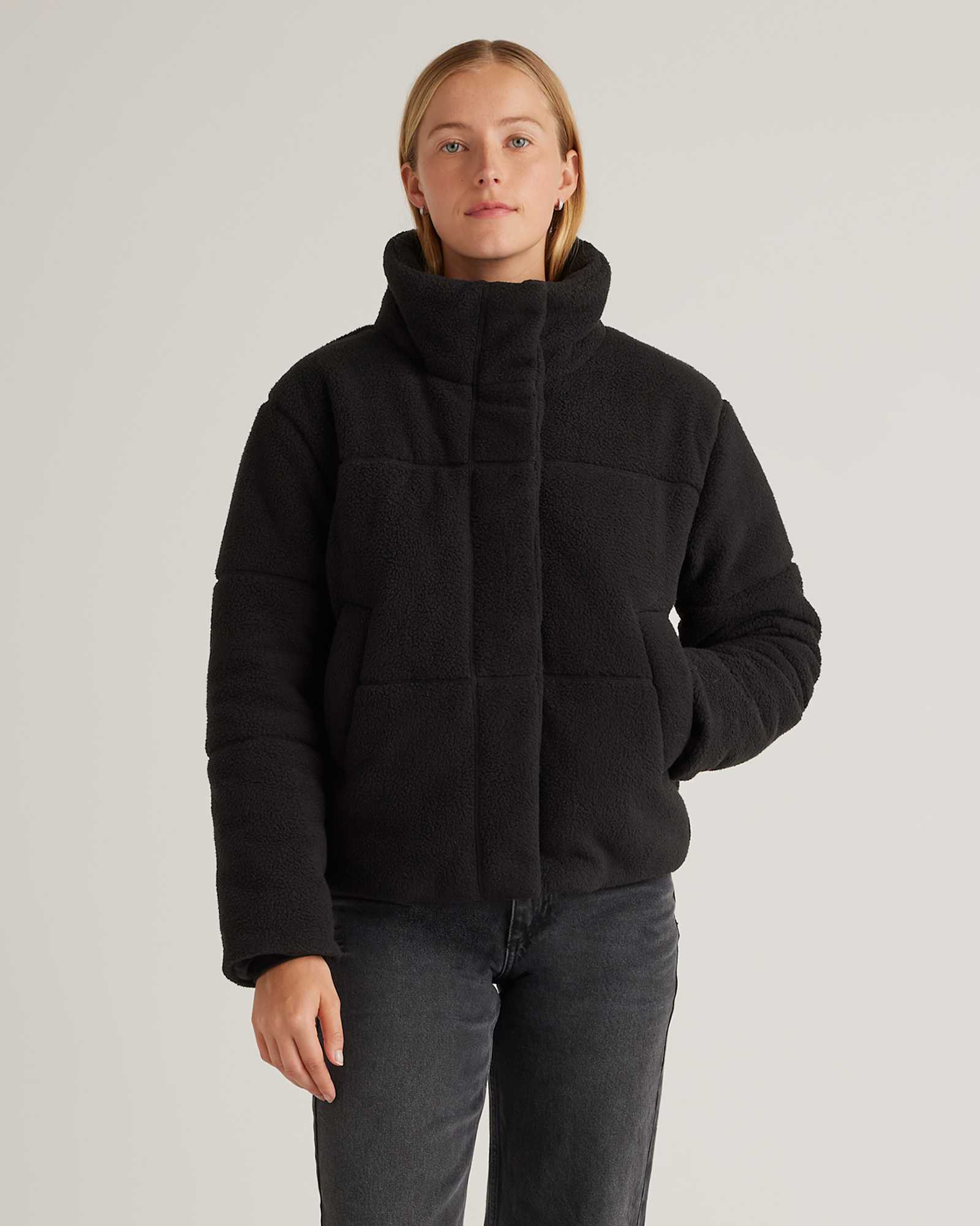 Black Sherpa Puffer Jacket