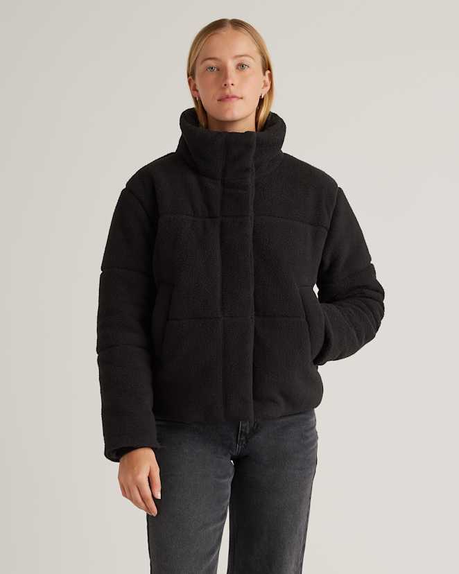 Black Sherpa Puffer Jacket