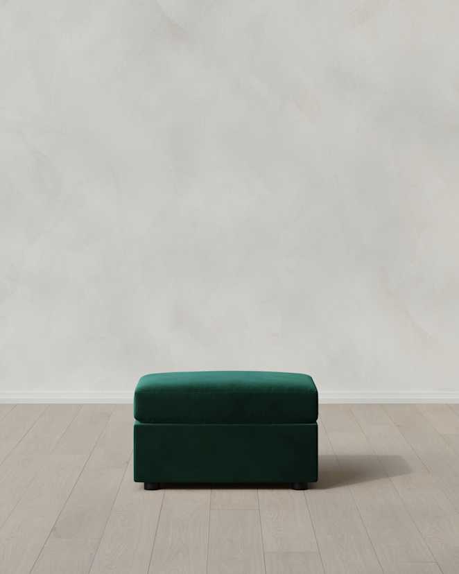 Spruce Brennan Ottoman in Performance Velvet