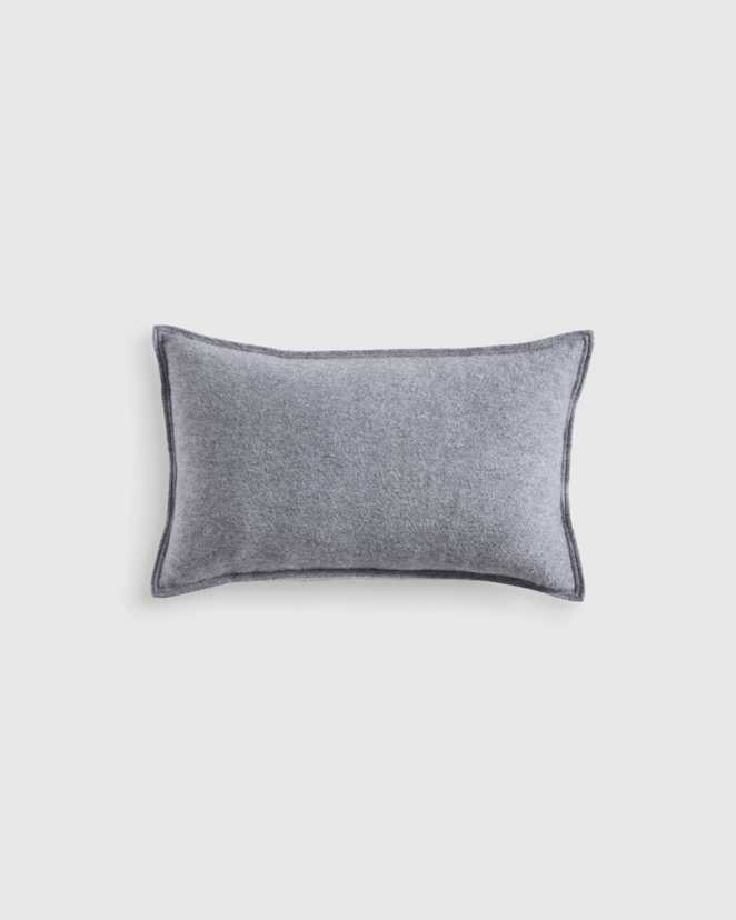 Heather Grey Solid Cashmere Pillow Cover