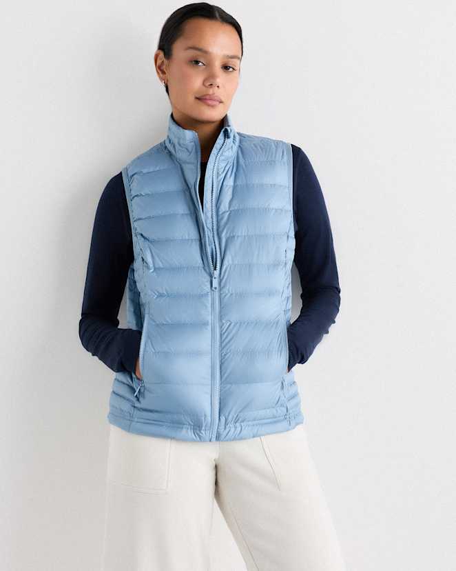 Dewstone Blue Lightweight Down Packable Puffer Vest