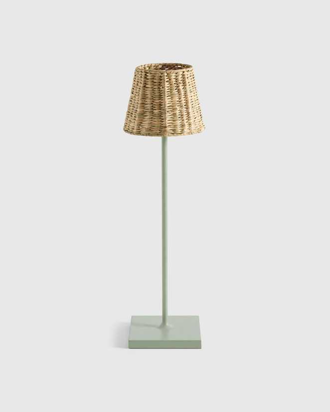 Sage Poldina Pro Rechargeable Table Lamp with Seagrass Shade by Zafferano