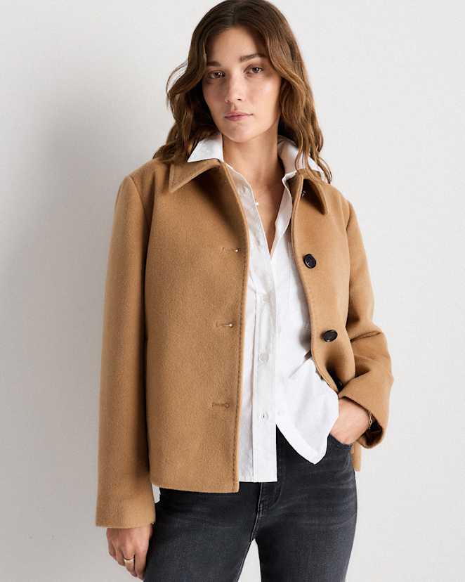 Caramel Wool Cashmere Short Coat