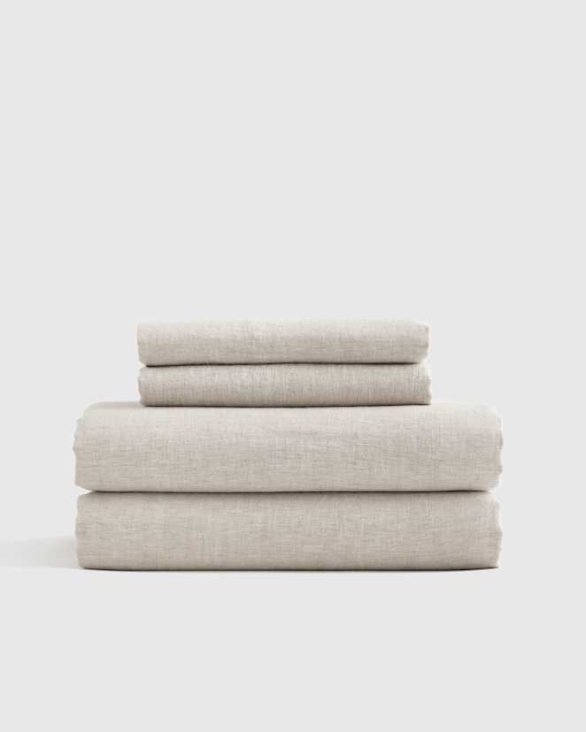 Natural Chambray European Linen Sheet Set