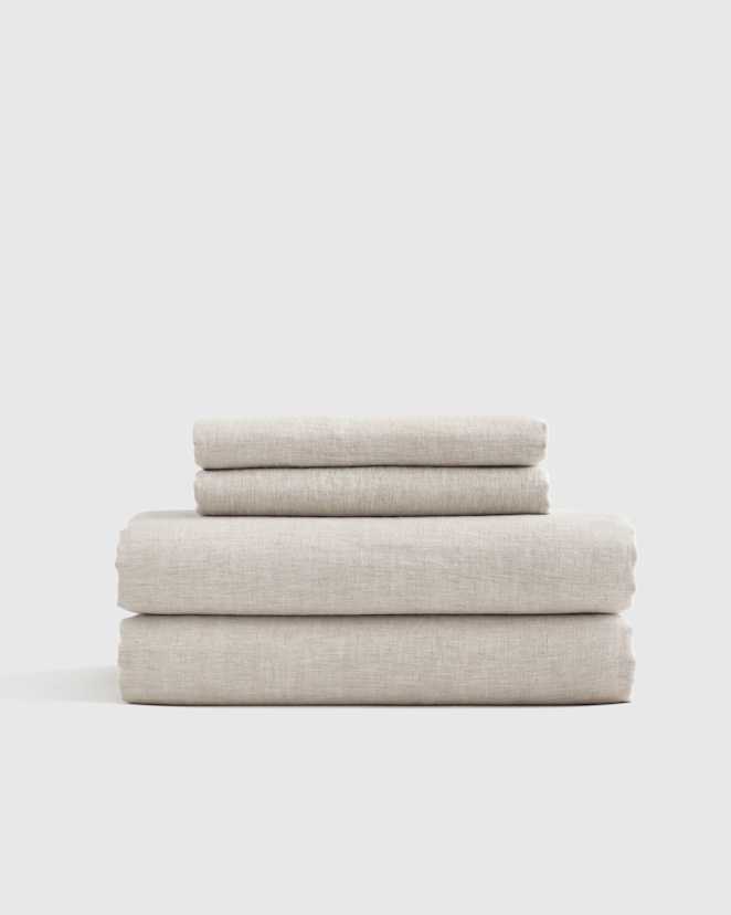 Natural European Linen Chambray Sheet Set