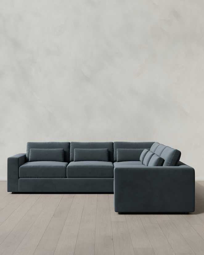 Pine Ashford Deep Seat L Sectional in Performance Velvet
