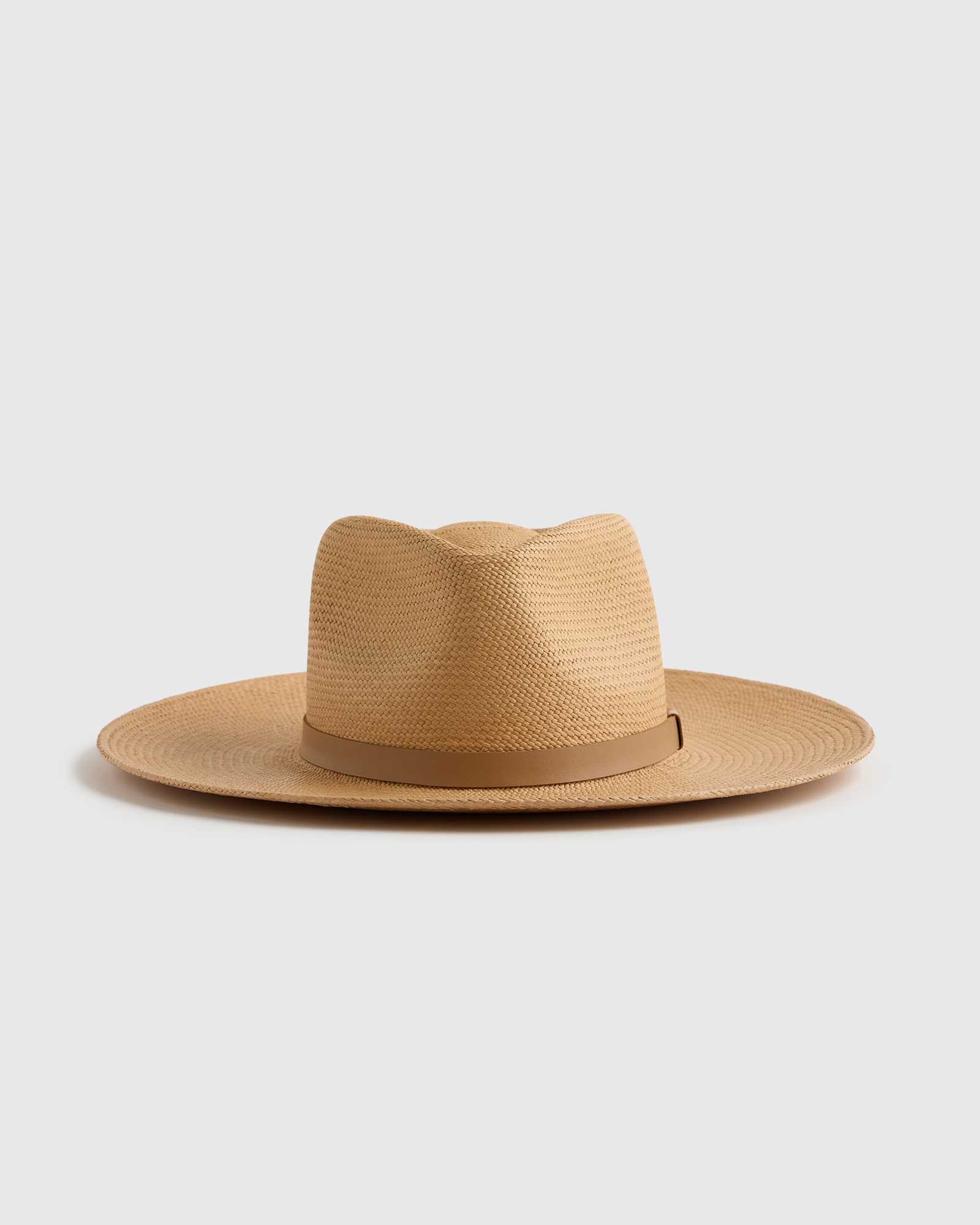 Rustic Tan Toquilla Straw Wide Brim Panama Hat