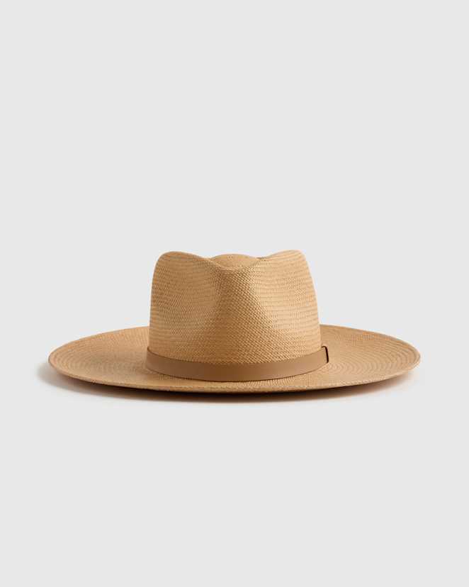 Rustic Tan Toquilla Straw Wide Brim Panama Hat