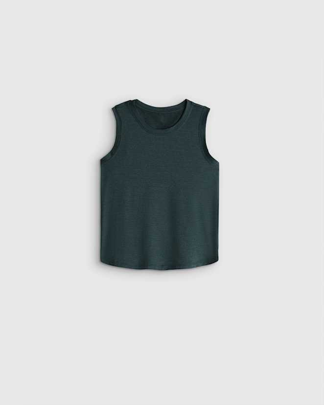 Heather Green Girls Flowknit Breeze Tank
