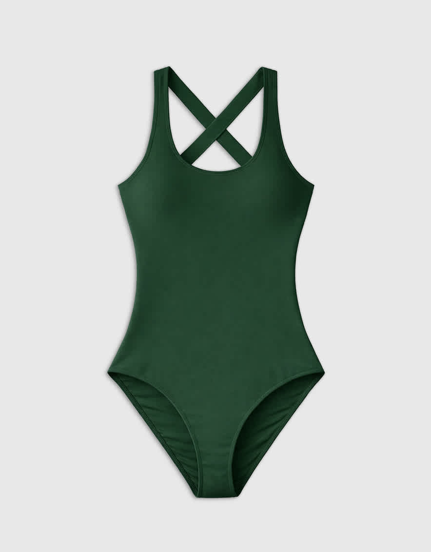 Palm Italian Cross-Back One-Piece Swimsuit