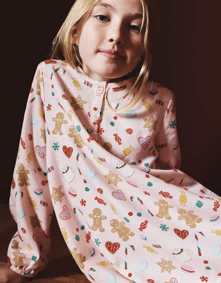 cont3kidnightgown Sweet Treats Holiday Flannel Nightgown