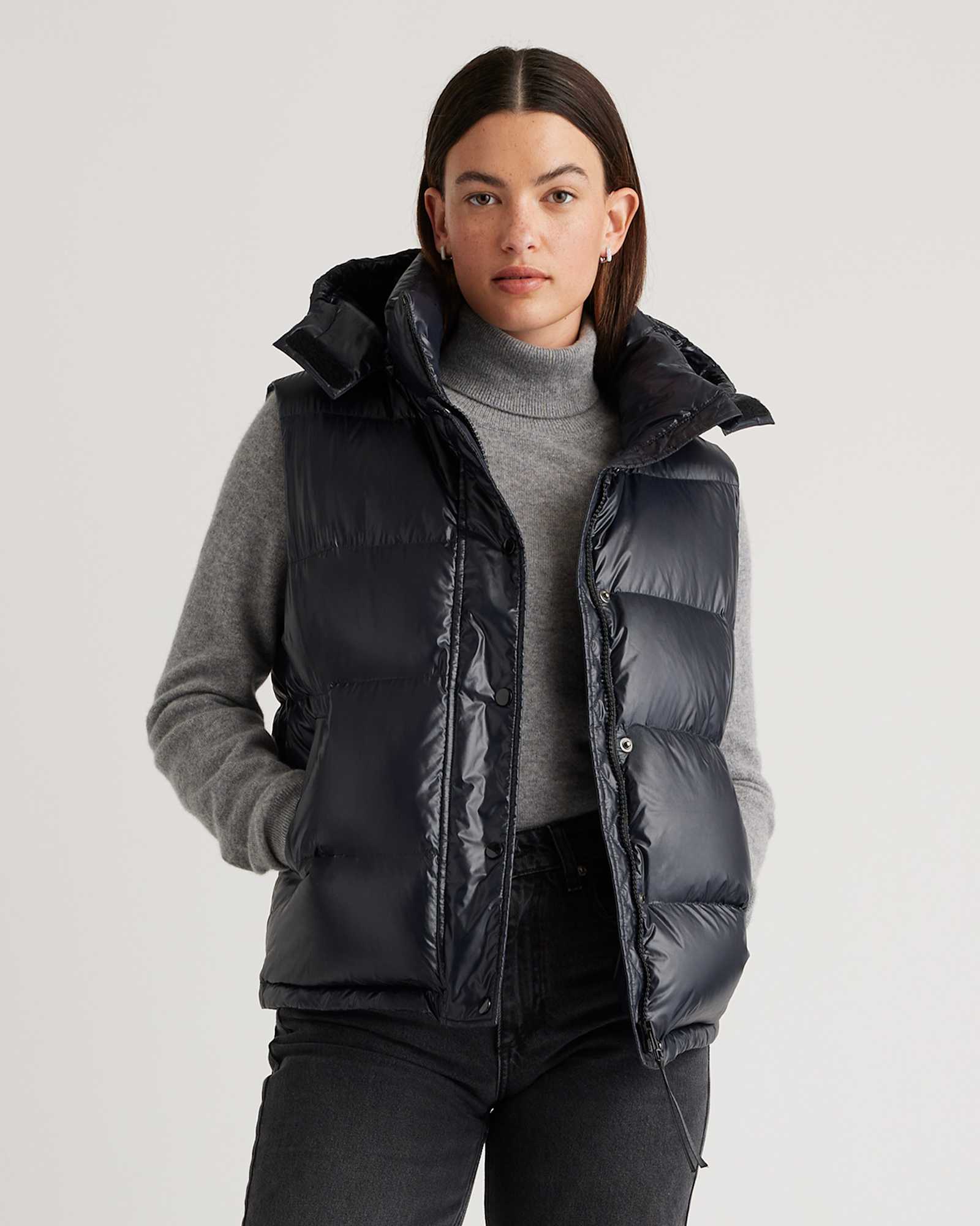 shiny-black Responsible Down Puffer Vest