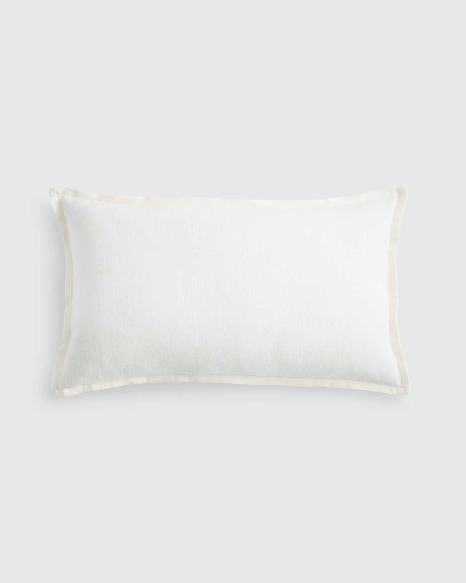 ivory European Linen Flange Edge Pillow Cover