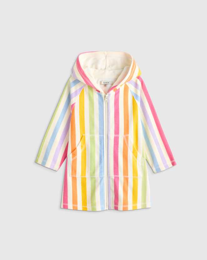 Rainbow Stripe Loop Terry Swim Coverup