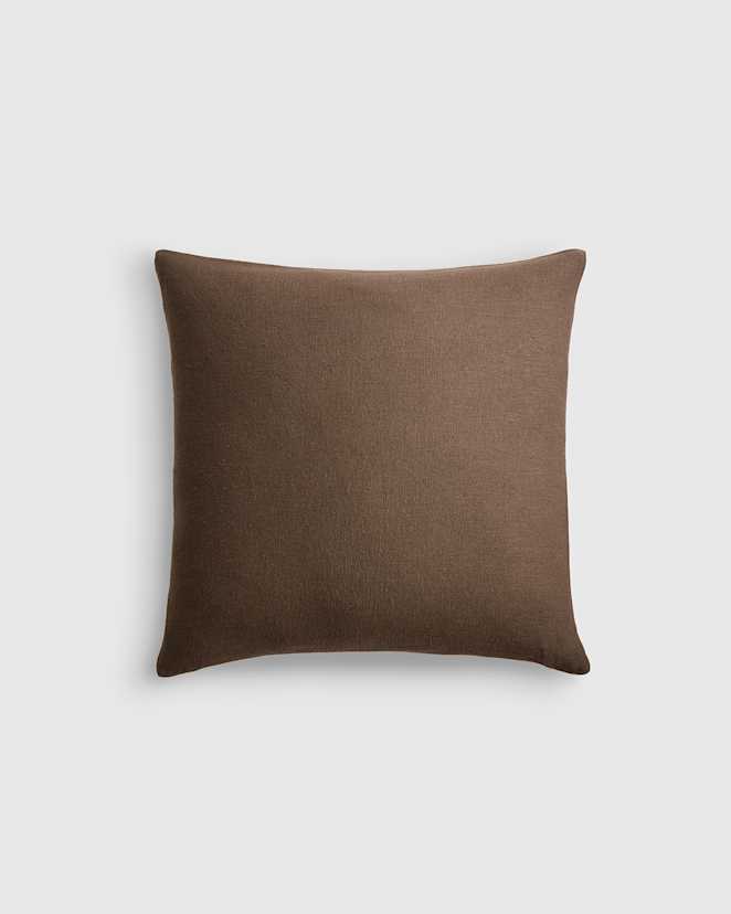 Brown/Natural Reversible Linen Bamboo Pillow Cover