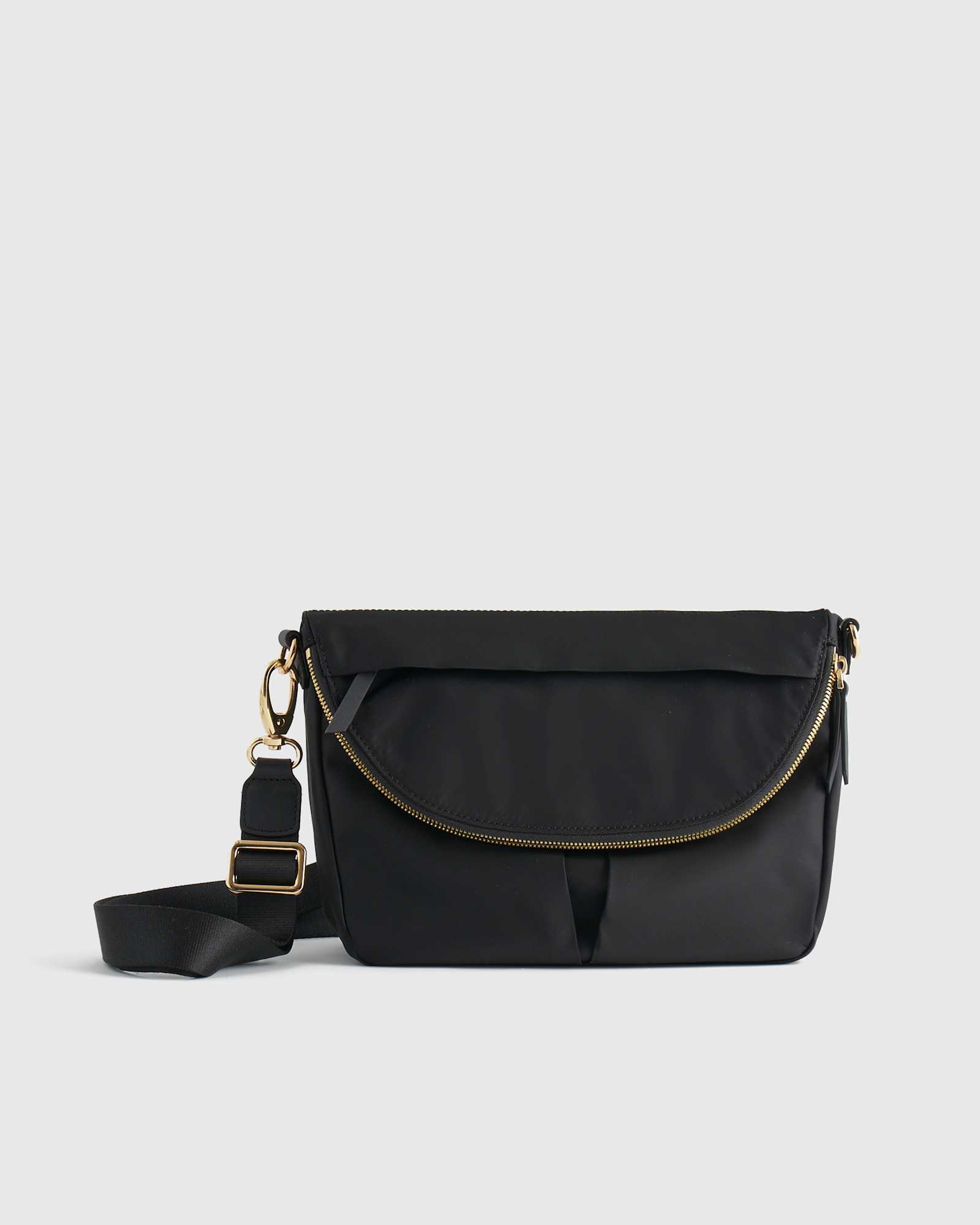 Revive Nylon Foldover Crossbody BLK
