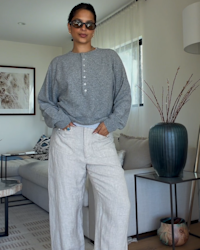 Mogolian Cashmere Dolman Sleeve Henley Sweater Multi Ella Dsouza 4x5 THUMBNAIL
